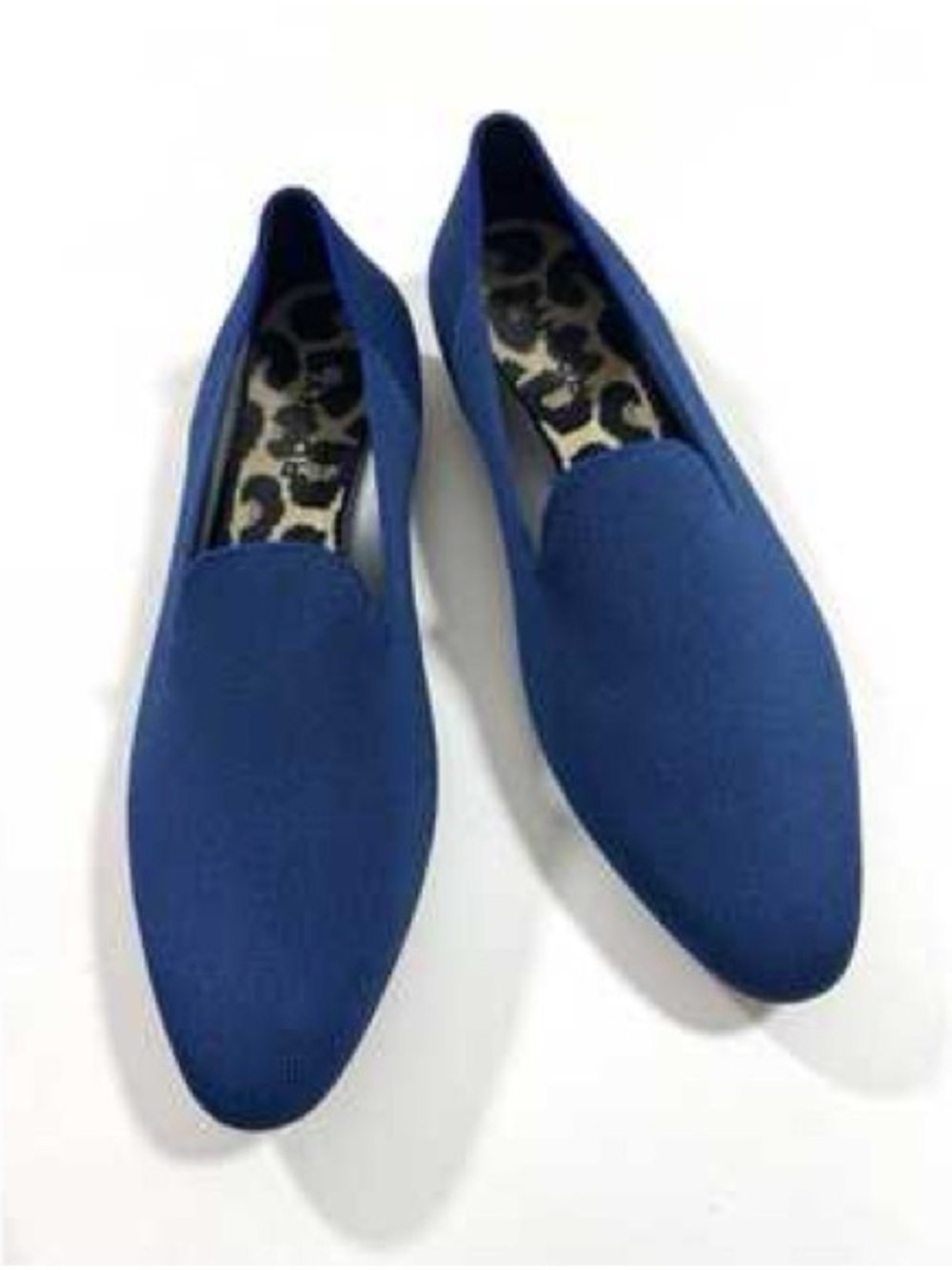 Rothy’s Almond Loafer Deep Navy Blue Leopard Size 10